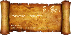 Pszotka Zsanett névjegykártya