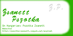 zsanett pszotka business card